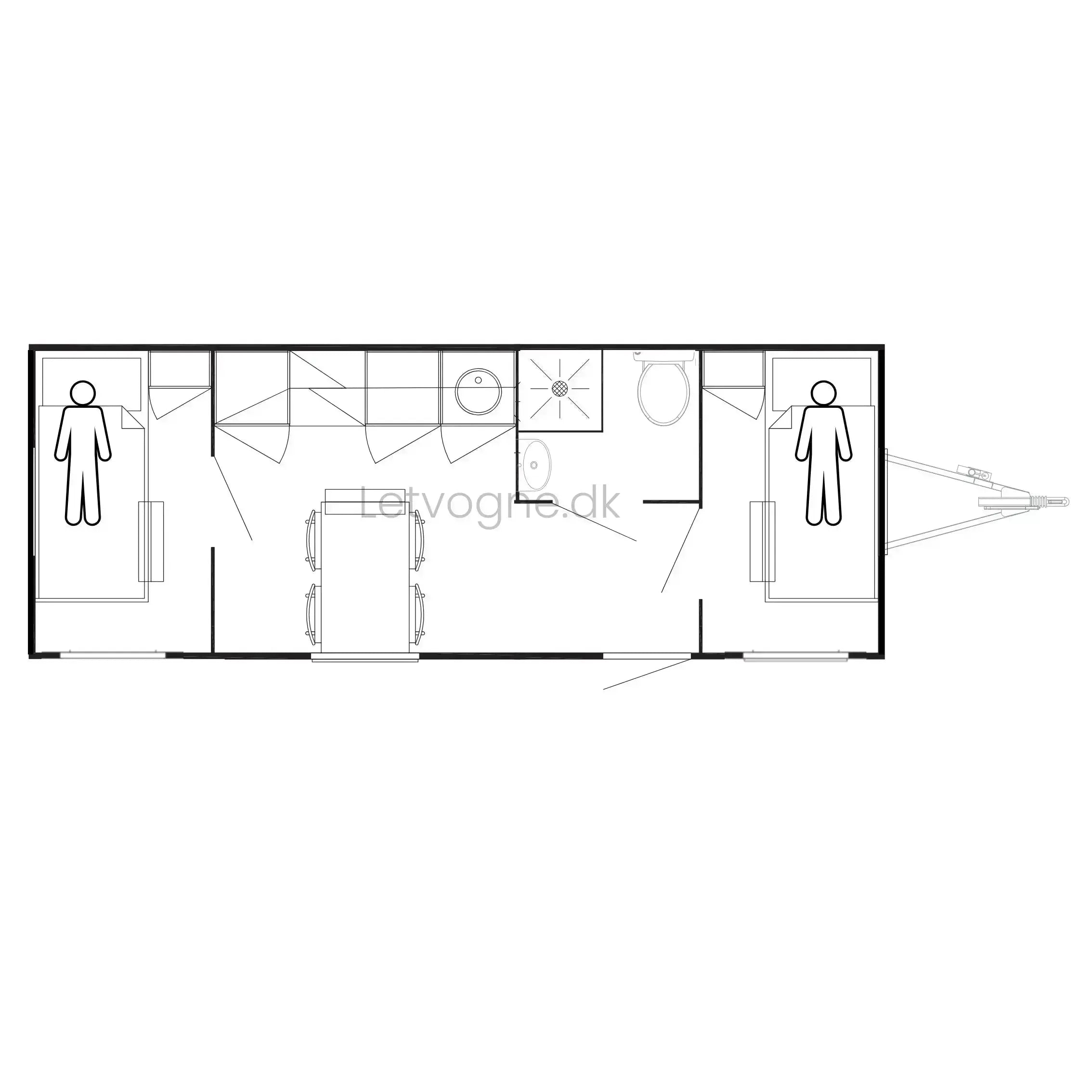 Beboelsesvogn 2 personers - Eurowagon Årgang 2022 Type 33 - 73-Køb brugte letvogne og skurvogne hos Letvogne.dk – Stort udvalg og hurtig levering
