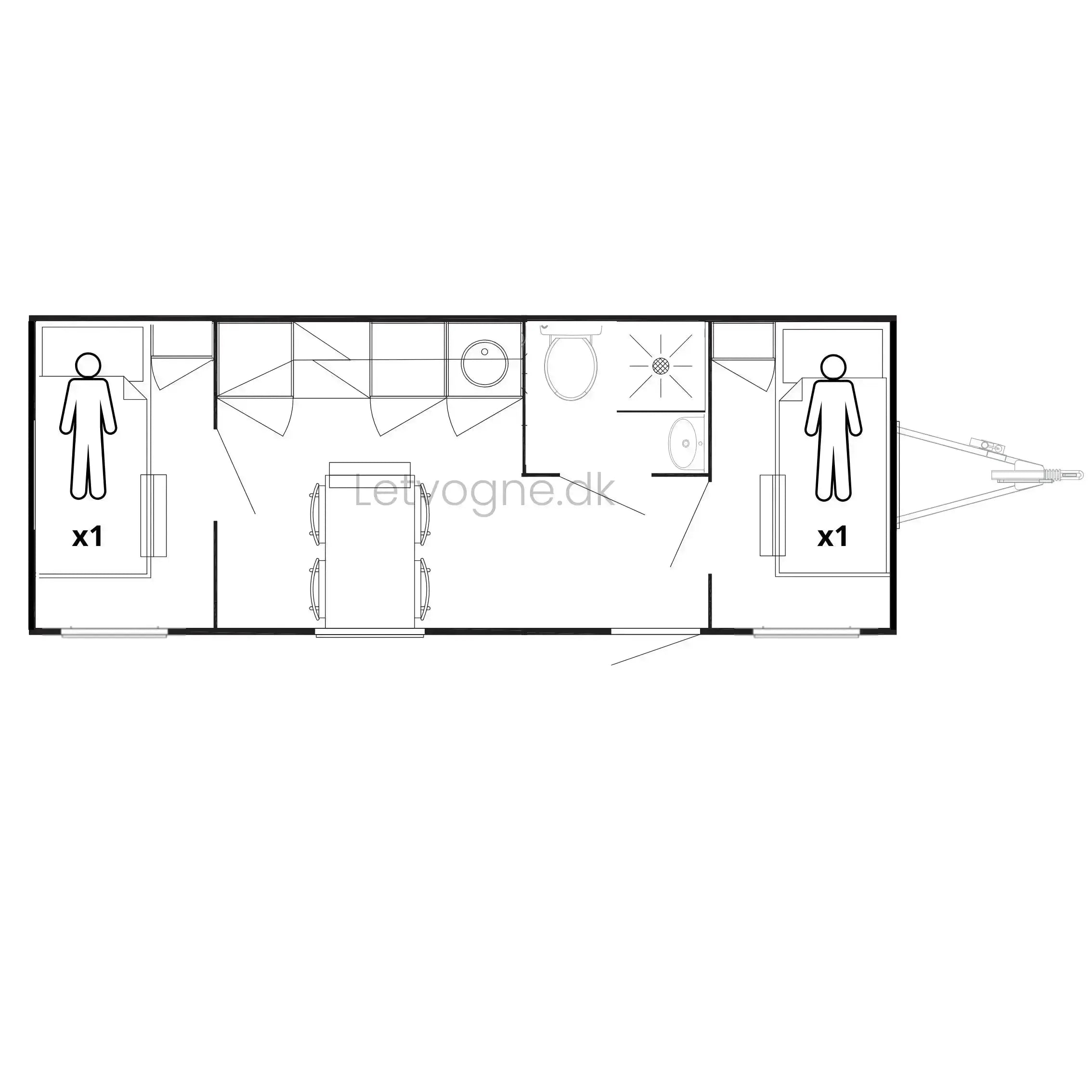 Beboelsesvogn 4 personers - Scanvogn Årgang 2008 Type 730-Køb brugte letvogne og skurvogne hos Letvogne.dk – Stort udvalg og hurtig levering