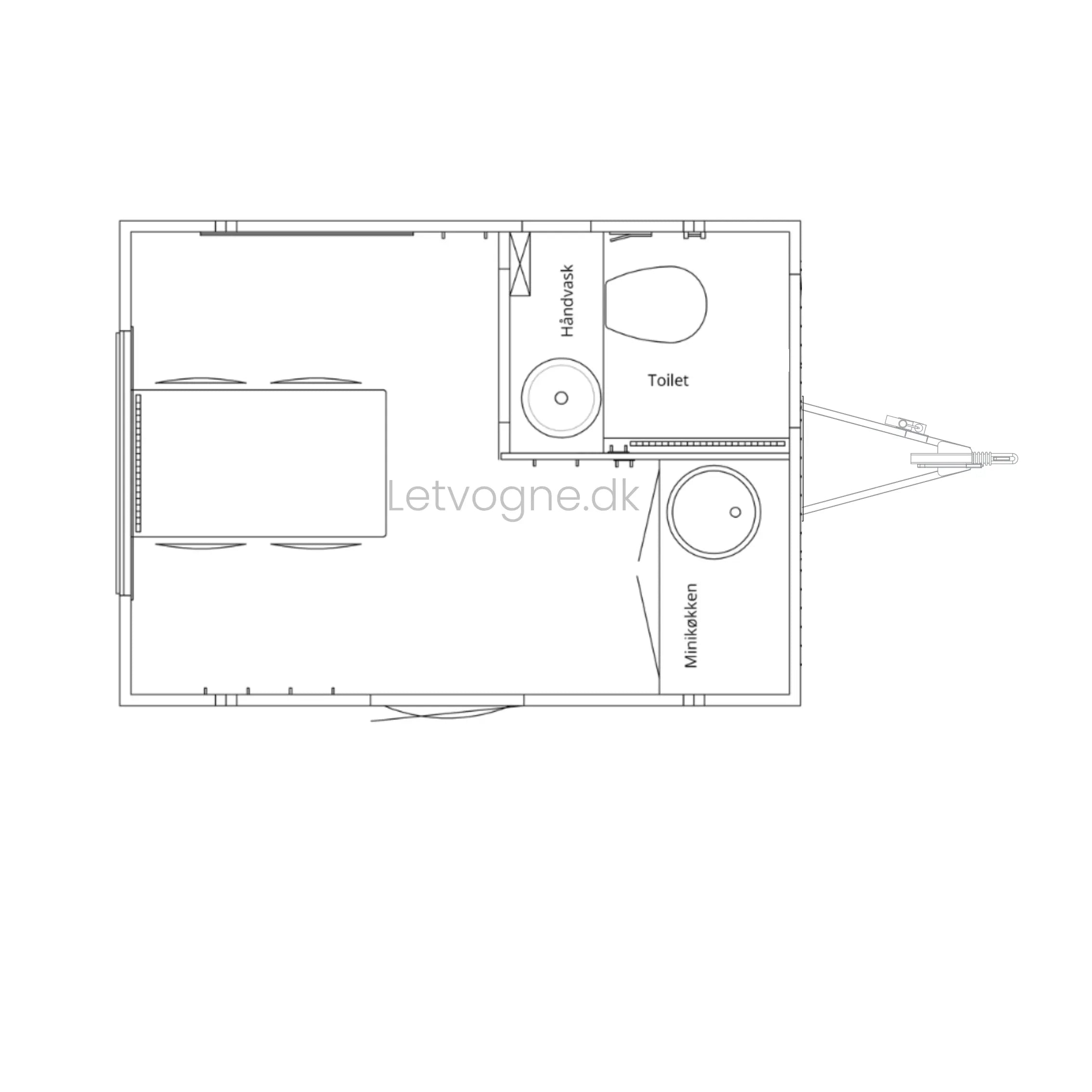 Kontorvogn 4 personers - Scanvogn Type 320-Køb brugte letvogne og skurvogne hos Letvogne.dk – Stort udvalg og hurtig levering