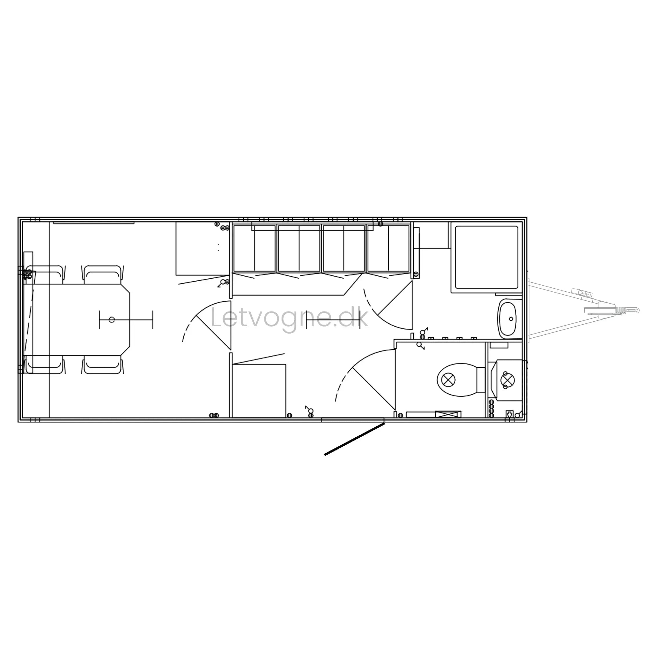 Mandskabsvogn 4 - personers Scanvogn-Køb brugte letvogne og skurvogne hos Letvogne.dk – Stort udvalg og hurtig levering